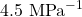 \mathrm{4.5\ }{\mathrm{MPa}}^{\mathrm{-1}}