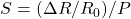 S={({\mathrm{\Delta }R}/{R_0})}/{P}